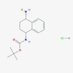 molecular formula C15H23ClN2O2 B2401549 tert-butyl N-(4-amino-1,2,3,4-tetrahydronaphthalen-1-yl)carbamate hydrochloride CAS No. 2172263-79-3