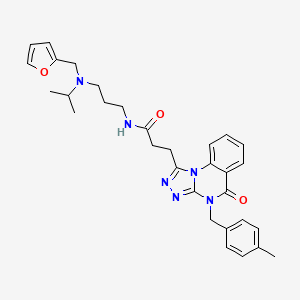 molecular formula C31H36N6O3 B2401565 N-(3-{[(furan-2-yl)methyl](propan-2-yl)amino}propyl)-3-{4-[(4-methylphenyl)methyl]-5-oxo-4H,5H-[1,2,4]triazolo[4,3-a]quinazolin-1-yl}propanamide CAS No. 887213-33-4
