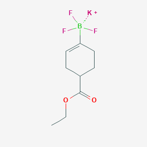 molecular formula C9H13BF3KO2 B2401566 Potassium;(4-ethoxycarbonylcyclohexen-1-yl)-trifluoroboranuide CAS No. 857638-74-5