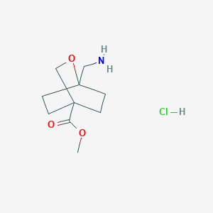 molecular formula C10H18ClNO3 B2401572 Methyl 1-(aminomethyl)-2-oxabicyclo[2.2.2]octane-4-carboxylate hydrochloride CAS No. 2248294-13-3
