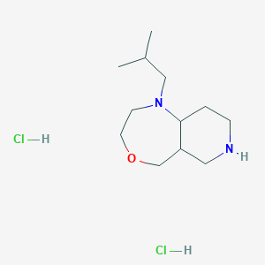 molecular formula C12H26Cl2N2O B2401573 1-(2-Methylpropyl)-decahydropyrido[4,3-e][1,4]oxazepine dihydrochloride CAS No. 2320381-69-7