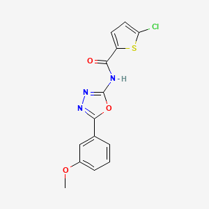 molecular formula C14H10ClN3O3S B2401578 5-chloro-N-[5-(3-methoxyphenyl)-1,3,4-oxadiazol-2-yl]thiophene-2-carboxamide CAS No. 865286-31-3