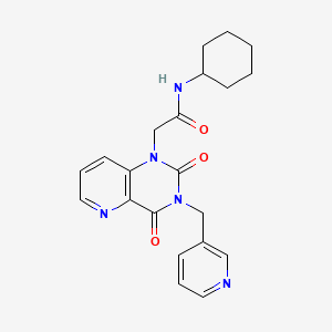 molecular formula C21H23N5O3 B2401587 N-cyclohexyl-2-(2,4-dioxo-3-(pyridin-3-ylmethyl)-3,4-dihydropyrido[3,2-d]pyrimidin-1(2H)-yl)acetamide CAS No. 946225-34-9