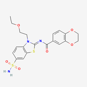 (Z)-N-(3-(2-ethoxyethyl)-6-sulfamoylbenzo[d]thiazol-2(3H)-ylidene)-2,3-dihydrobenzo[b][1,4]dioxine-6-carboxamide