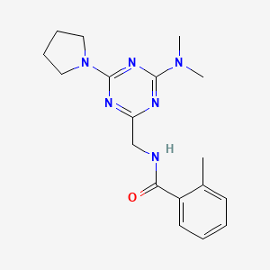 N-((4-(dimethylamino)-6-(pyrrolidin-1-yl)-1,3,5-triazin-2-yl)methyl)-2-methylbenzamide