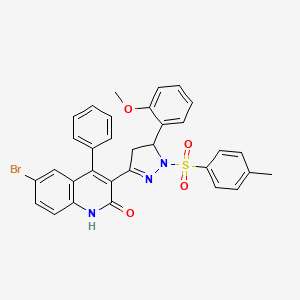 6-bromo-3-(5-(2-methoxyphenyl)-1-tosyl-4,5-dihydro-1H-pyrazol-3-yl)-4-phenylquinolin-2(1H)-one