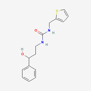 molecular formula C15H18N2O2S B2401610 1-(3-Hydroxy-3-phenylpropyl)-3-(thiophen-2-ylmethyl)urea CAS No. 1396848-07-9