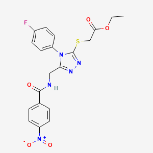 Ethyl 2-[[4-(4-fluorophenyl)-5-[[(4-nitrobenzoyl)amino]methyl]-1,2,4-triazol-3-yl]sulfanyl]acetate