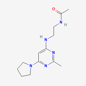N-(2-((2-methyl-6-(pyrrolidin-1-yl)pyrimidin-4-yl)amino)ethyl)acetamide