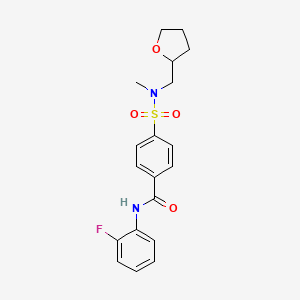 molecular formula C19H21FN2O4S B2401621 N-(2-fluorophenyl)-4-{methyl[(oxolan-2-yl)methyl]sulfamoyl}benzamide CAS No. 892838-67-4