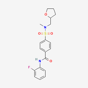 N-(2-fluorophenyl)-4-[methyl(2-oxolanylmethyl)sulfamoyl]benzamide