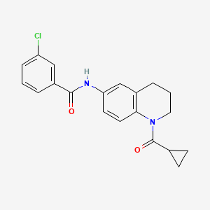 3-chloro-N-[1-(cyclopropanecarbonyl)-3,4-dihydro-2H-quinolin-6-yl]benzamide