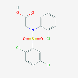 molecular formula C14H10Cl3NO4S B2401629 2-{2-Chloro[(2,5-dichlorophenyl)sulfonyl]anilino}acetic acid CAS No. 337921-87-6
