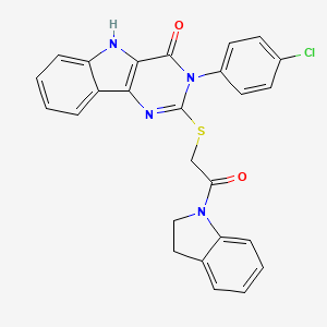 3-(4-chlorophenyl)-2-((2-(indolin-1-yl)-2-oxoethyl)thio)-3H-pyrimido[5,4-b]indol-4(5H)-one