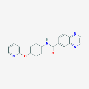 molecular formula C20H20N4O2 B2401640 N-((1r,4r)-4-(pyridin-2-yloxy)cyclohexyl)quinoxaline-6-carboxamide CAS No. 2034450-78-5