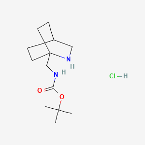 molecular formula C13H25ClN2O2 B2401641 tert-Butyl ((2-azabicyclo[2.2.2]octan-1-yl)methyl)carbamate hydrochloride CAS No. 2228694-16-2