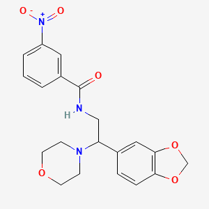 molecular formula C20H21N3O6 B2401644 N-(2-(benzo[d][1,3]dioxol-5-yl)-2-morpholinoethyl)-3-nitrobenzamide CAS No. 887217-55-2