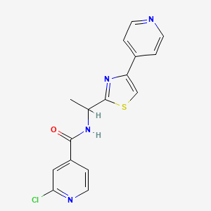 2-chloro-N-{1-[4-(pyridin-4-yl)-1,3-thiazol-2-yl]ethyl}pyridine-4-carboxamide