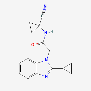 molecular formula C16H16N4O B2401650 N-(1-cyanocyclopropyl)-2-(2-cyclopropyl-1H-1,3-benzodiazol-1-yl)acetamide CAS No. 1423758-24-0