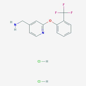 [2-[2-(Trifluoromethyl)phenoxy]pyridin-4-yl]methanamine;dihydrochloride