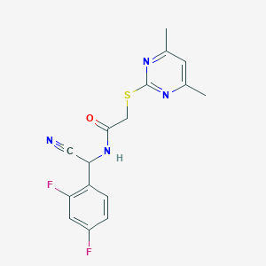 molecular formula C16H14F2N4OS B2401652 N-[cyano(2,4-difluorophenyl)methyl]-2-[(4,6-dimethylpyrimidin-2-yl)sulfanyl]acetamide CAS No. 1280922-25-9