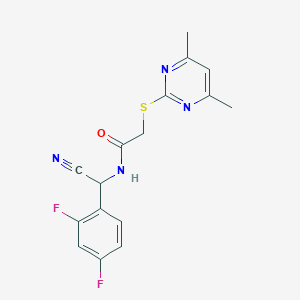 N-[cyano(2,4-difluorophenyl)methyl]-2-[(4,6-dimethylpyrimidin-2-yl)sulfanyl]acetamide