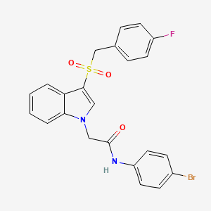 molecular formula C23H18BrFN2O3S B2401653 N-(4-bromophenyl)-2-(3-((4-fluorobenzyl)sulfonyl)-1H-indol-1-yl)acetamide CAS No. 893252-72-7