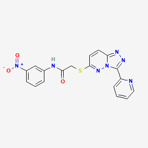 molecular formula C18H13N7O3S B2401655 N-(3-nitrophenyl)-2-((3-(pyridin-2-yl)-[1,2,4]triazolo[4,3-b]pyridazin-6-yl)thio)acetamide CAS No. 868967-68-4