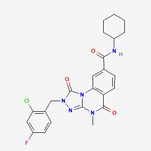 2-(2-chloro-4-fluorobenzyl)-N-cyclohexyl-4-methyl-1,5-dioxo-1,2,4,5-tetrahydro[1,2,4]triazolo[4,3-a]quinazoline-8-carboxamide