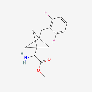 molecular formula C15H17F2NO2 B2401667 Methyl 2-amino-2-[3-[(2,6-difluorophenyl)methyl]-1-bicyclo[1.1.1]pentanyl]acetate CAS No. 2287260-41-5