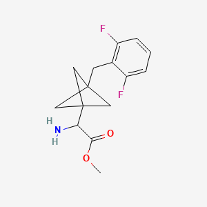 Methyl 2-amino-2-[3-[(2,6-difluorophenyl)methyl]-1-bicyclo[1.1.1]pentanyl]acetate