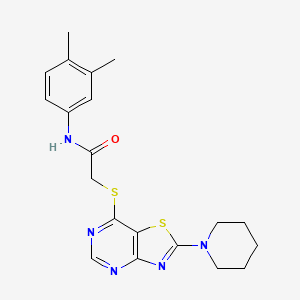N-(3,4-dimethylphenyl)-2-((2-(piperidin-1-yl)thiazolo[4,5-d]pyrimidin-7-yl)thio)acetamide