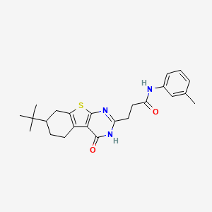 3-(7-(tert-butyl)-4-oxo-3,4,5,6,7,8-hexahydrobenzo[4,5]thieno[2,3-d]pyrimidin-2-yl)-N-(m-tolyl)propanamide