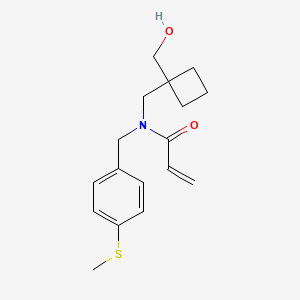 molecular formula C17H23NO2S B2401678 N-[[1-(Hydroxymethyl)cyclobutyl]methyl]-N-[(4-methylsulfanylphenyl)methyl]prop-2-enamide CAS No. 2411247-68-0