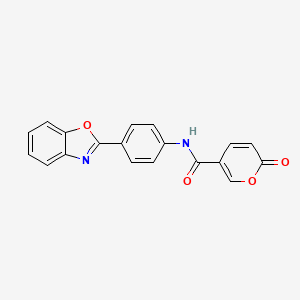molecular formula C19H12N2O4 B2401681 N-(4-(benzo[d]oxazol-2-yl)phenyl)-2-oxo-2H-pyran-5-carboxamide CAS No. 1235337-41-3
