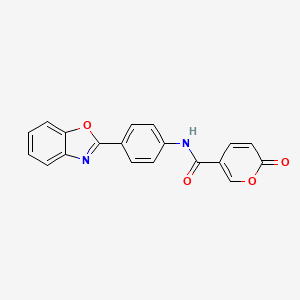 N-(4-(benzo[d]oxazol-2-yl)phenyl)-2-oxo-2H-pyran-5-carboxamide
