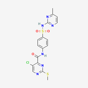 molecular formula C17H15ClN6O3S2 B2401686 5-chloro-N-{4-[(4-methylpyrimidin-2-yl)sulfamoyl]phenyl}-2-(methylsulfanyl)pyrimidine-4-carboxamide CAS No. 835892-69-8