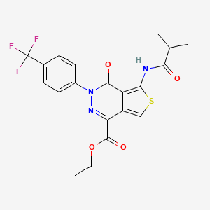 Ethyl 5-(2-methylpropanoylamino)-4-oxo-3-[4-(trifluoromethyl)phenyl]thieno[3,4-d]pyridazine-1-carboxylate