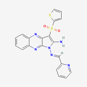 (E)-N1-(pyridin-2-ylmethylene)-3-(thiophen-2-ylsulfonyl)-1H-pyrrolo[2,3-b]quinoxaline-1,2-diamine