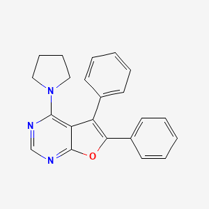 molecular formula C22H19N3O B2401698 5,6-Diphenyl-4-pyrrolidin-1-ylfuro[2,3-d]pyrimidine CAS No. 702648-02-0