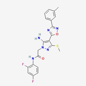 2-[5-amino-4-[3-(3-methylphenyl)-1,2,4-oxadiazol-5-yl]-3-(methylthio)-1H-pyrazol-1-yl]-N-(2,4-difluorophenyl)acetamide