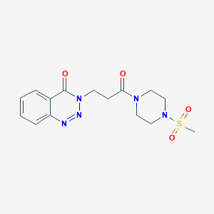 molecular formula C15H19N5O4S B2401701 3-(3-(4-(methylsulfonyl)piperazin-1-yl)-3-oxopropyl)benzo[d][1,2,3]triazin-4(3H)-one CAS No. 1207009-71-9