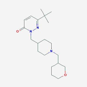 molecular formula C20H33N3O2 B2401704 6-Tert-butyl-2-({1-[(oxan-3-yl)methyl]piperidin-4-yl}methyl)-2,3-dihydropyridazin-3-one CAS No. 2195811-67-5