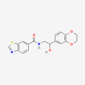 molecular formula C18H16N2O4S B2401708 N-[2-(2,3-dihydro-1,4-benzodioxin-6-yl)-2-hydroxyethyl]-1,3-benzothiazole-6-carboxamide CAS No. 2034465-00-2
