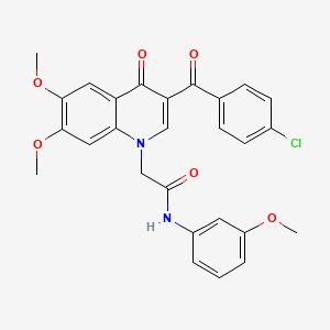 2-[3-(4-chlorobenzoyl)-6,7-dimethoxy-4-oxoquinolin-1-yl]-N-(3-methoxyphenyl)acetamide