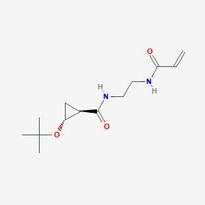 molecular formula C13H22N2O3 B2401730 (1R,2R)-2-[(2-Methylpropan-2-yl)oxy]-N-[2-(prop-2-enoylamino)ethyl]cyclopropane-1-carboxamide CAS No. 2198491-60-8