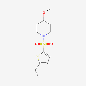 molecular formula C12H19NO3S2 B2401731 1-((5-Ethylthiophen-2-yl)sulfonyl)-4-methoxypiperidine CAS No. 1235292-74-6