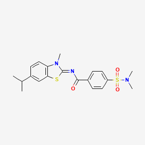 molecular formula C20H23N3O3S2 B2401737 (E)-4-(N,N-dimethylsulfamoyl)-N-(6-isopropyl-3-methylbenzo[d]thiazol-2(3H)-ylidene)benzamide CAS No. 1321840-88-3