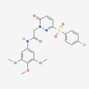 2-(3-((4-chlorophenyl)sulfonyl)-6-oxopyridazin-1(6H)-yl)-N-(3,4,5-trimethoxyphenyl)acetamide