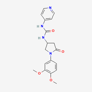 molecular formula C18H20N4O4 B2401758 1-(1-(3,4-Dimethoxyphenyl)-5-oxopyrrolidin-3-yl)-3-(pyridin-4-yl)urea CAS No. 891116-28-2